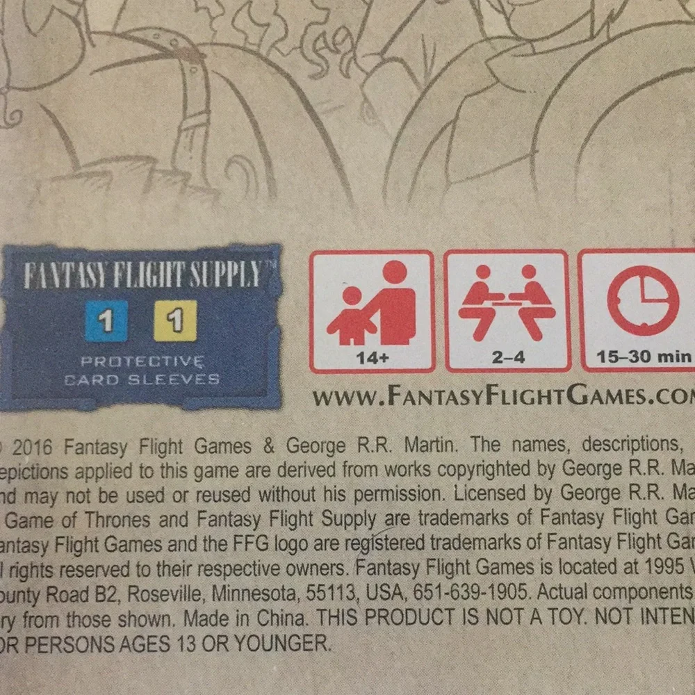 5/$15 Game of Thrones card game